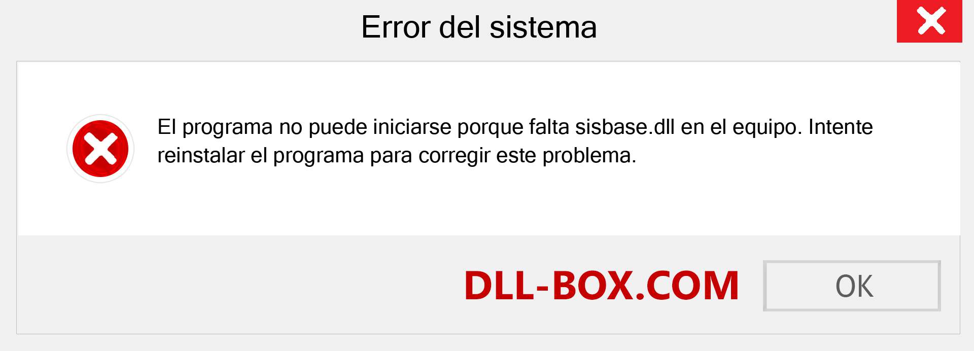 ¿Falta el archivo sisbase.dll ?. Descargar para Windows 7, 8, 10 - Corregir sisbase dll Missing Error en Windows, fotos, imágenes