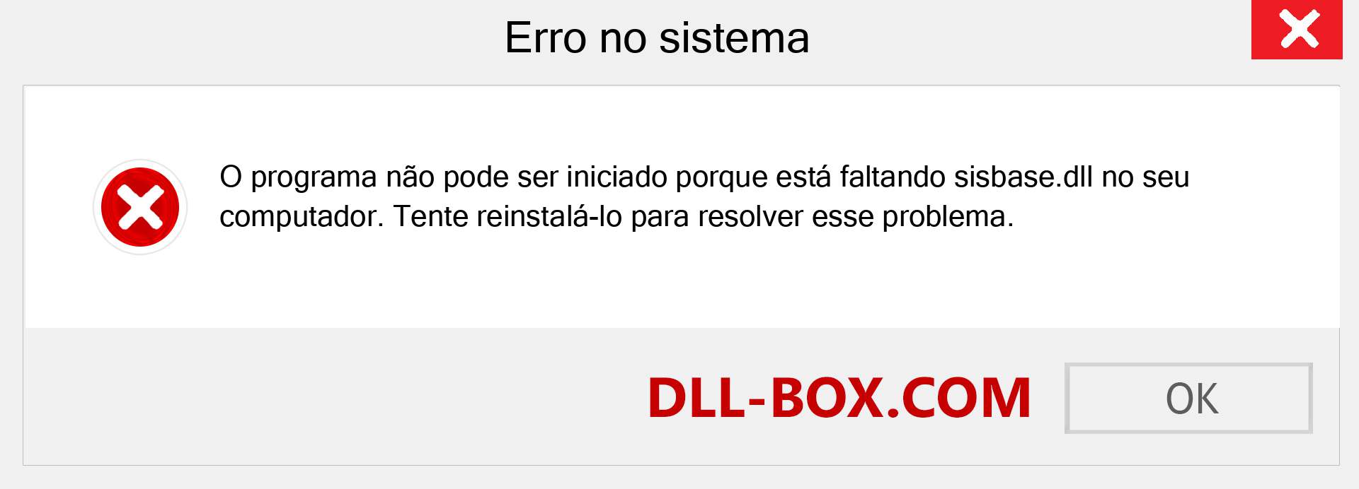 Arquivo sisbase.dll ausente ?. Download para Windows 7, 8, 10 - Correção de erro ausente sisbase dll no Windows, fotos, imagens